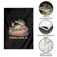 Funny Tropical Alligator Garden Flag Everglades Florida FL Summer Vibe - Wonder Print Shop