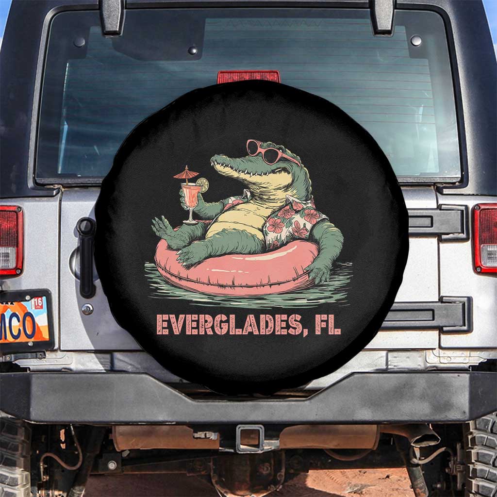 Funny Tropical Alligator Spare Tire Cover Everglades Florida FL Summer Vibe - Wonder Print Shop