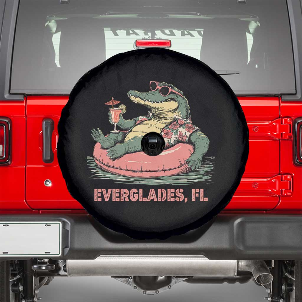 Funny Tropical Alligator Spare Tire Cover Everglades Florida FL Summer Vibe - Wonder Print Shop