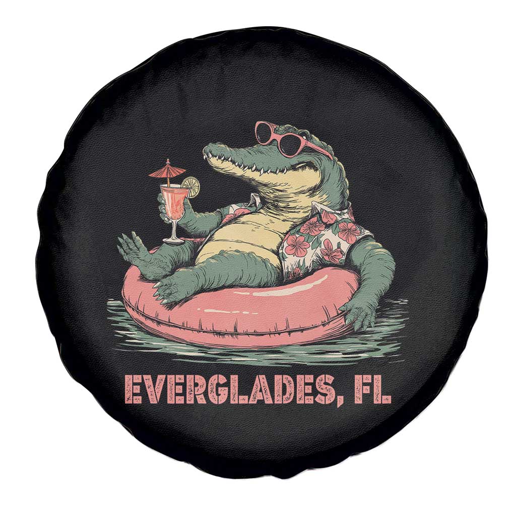 Funny Tropical Alligator Spare Tire Cover Everglades Florida FL Summer Vibe - Wonder Print Shop