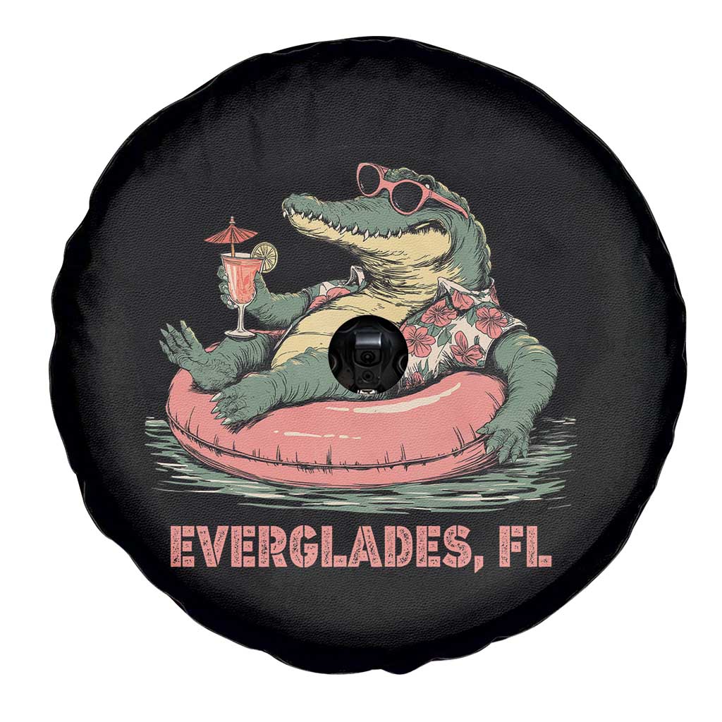 Funny Tropical Alligator Spare Tire Cover Everglades Florida FL Summer Vibe - Wonder Print Shop