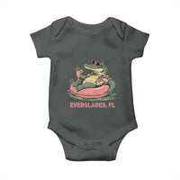 Funny Tropical Alligator Baby Onesie Everglades Florida FL Summer Vibe - Wonder Print Shop