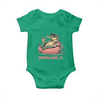 Funny Tropical Alligator Baby Onesie Everglades Florida FL Summer Vibe - Wonder Print Shop