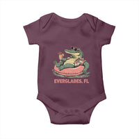 Funny Tropical Alligator Baby Onesie Everglades Florida FL Summer Vibe - Wonder Print Shop