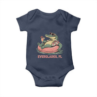 Funny Tropical Alligator Baby Onesie Everglades Florida FL Summer Vibe - Wonder Print Shop