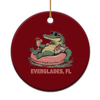Funny Tropical Alligator Ceramic Ornament Everglades Florida FL Summer Vibe - Wonder Print Shop