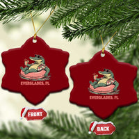 Funny Tropical Alligator Ceramic Ornament Everglades Florida FL Summer Vibe - Wonder Print Shop