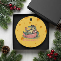 Funny Tropical Alligator Ceramic Ornament Everglades Florida FL Summer Vibe - Wonder Print Shop