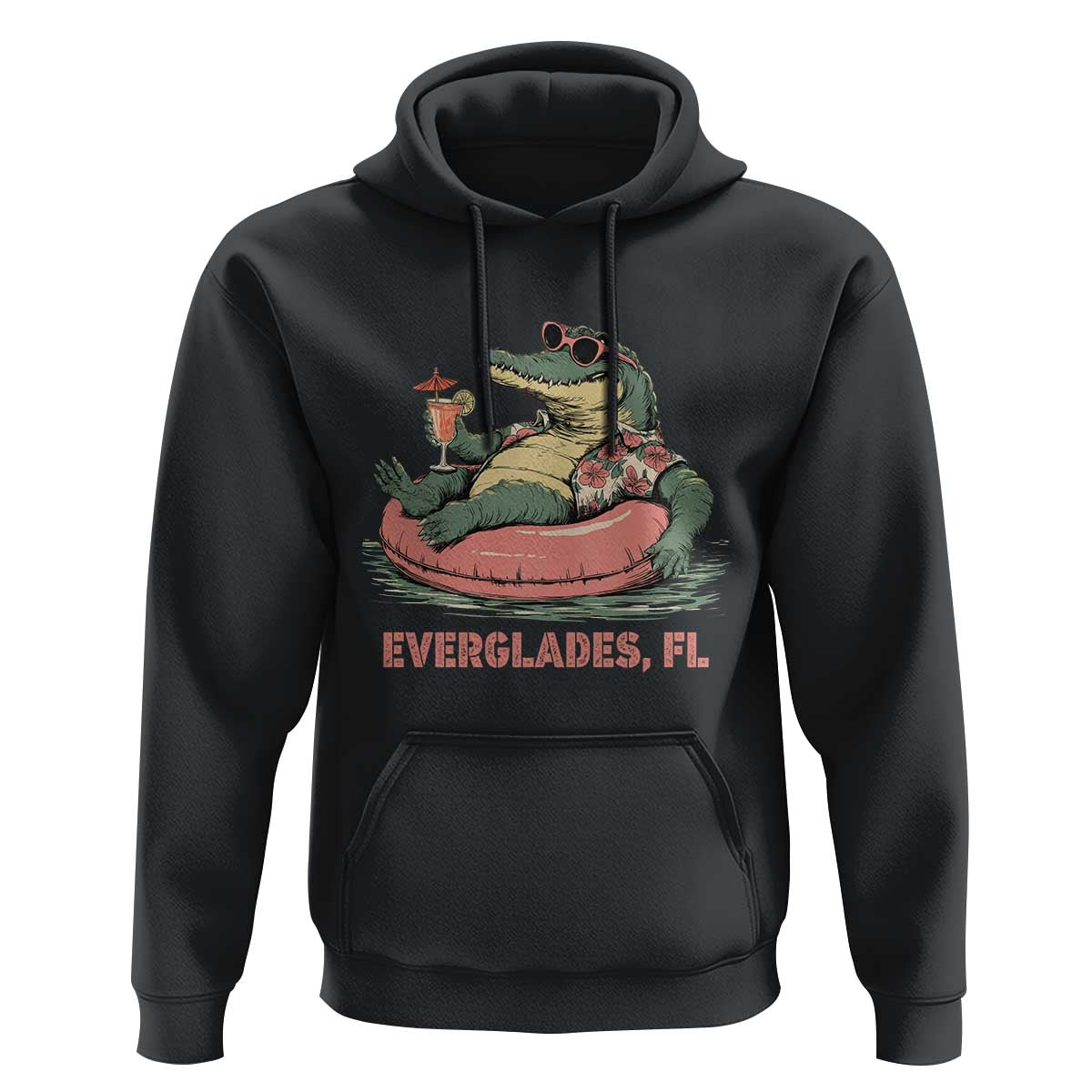 Funny Tropical Alligator Hoodie Everglades Florida FL Summer Vibe - Wonder Print Shop