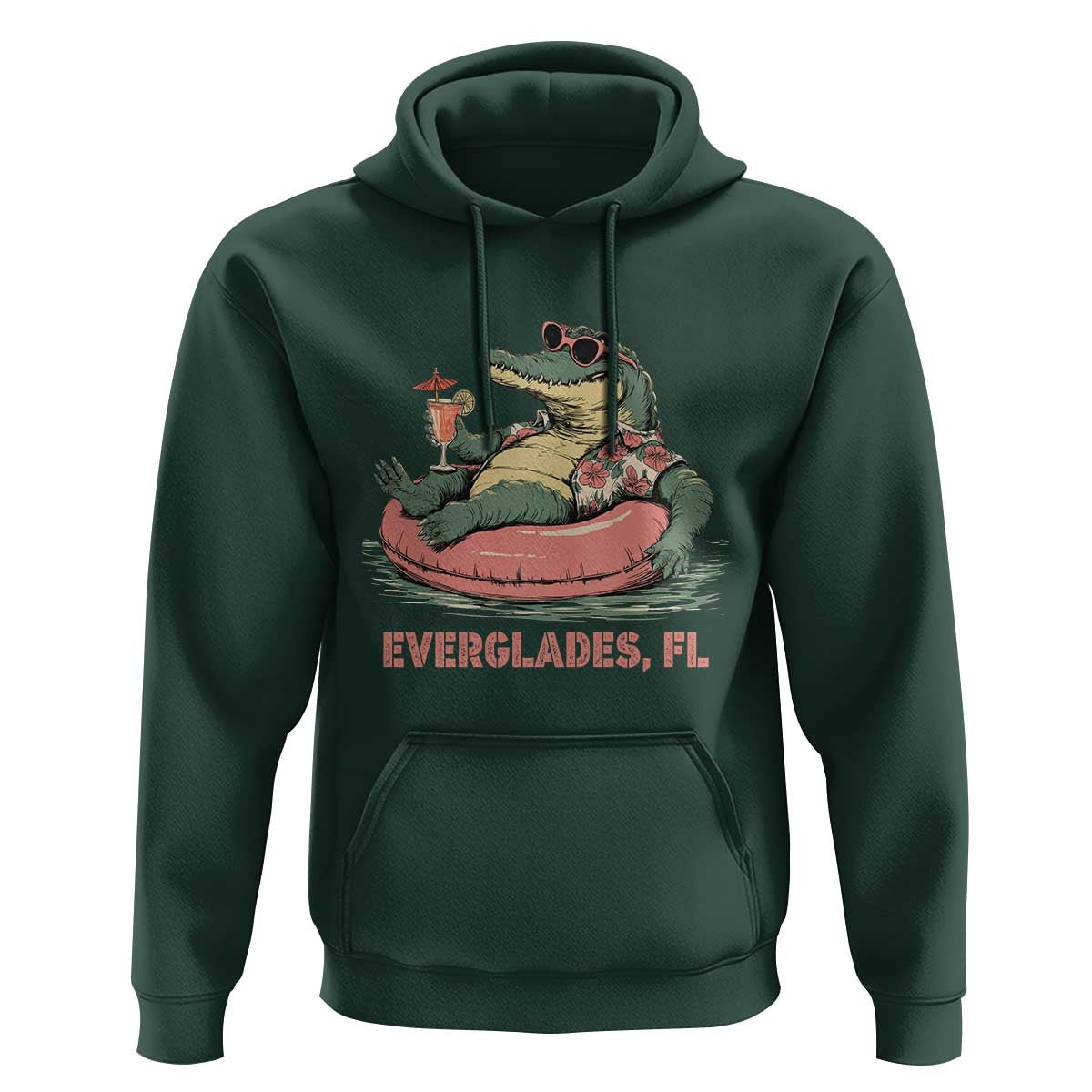 Funny Tropical Alligator Hoodie Everglades Florida FL Summer Vibe - Wonder Print Shop