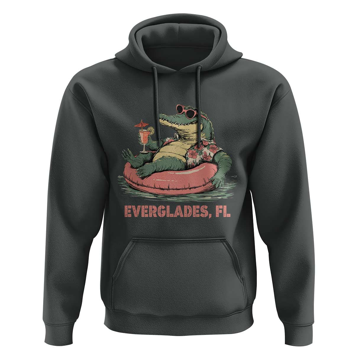 Funny Tropical Alligator Hoodie Everglades Florida FL Summer Vibe - Wonder Print Shop