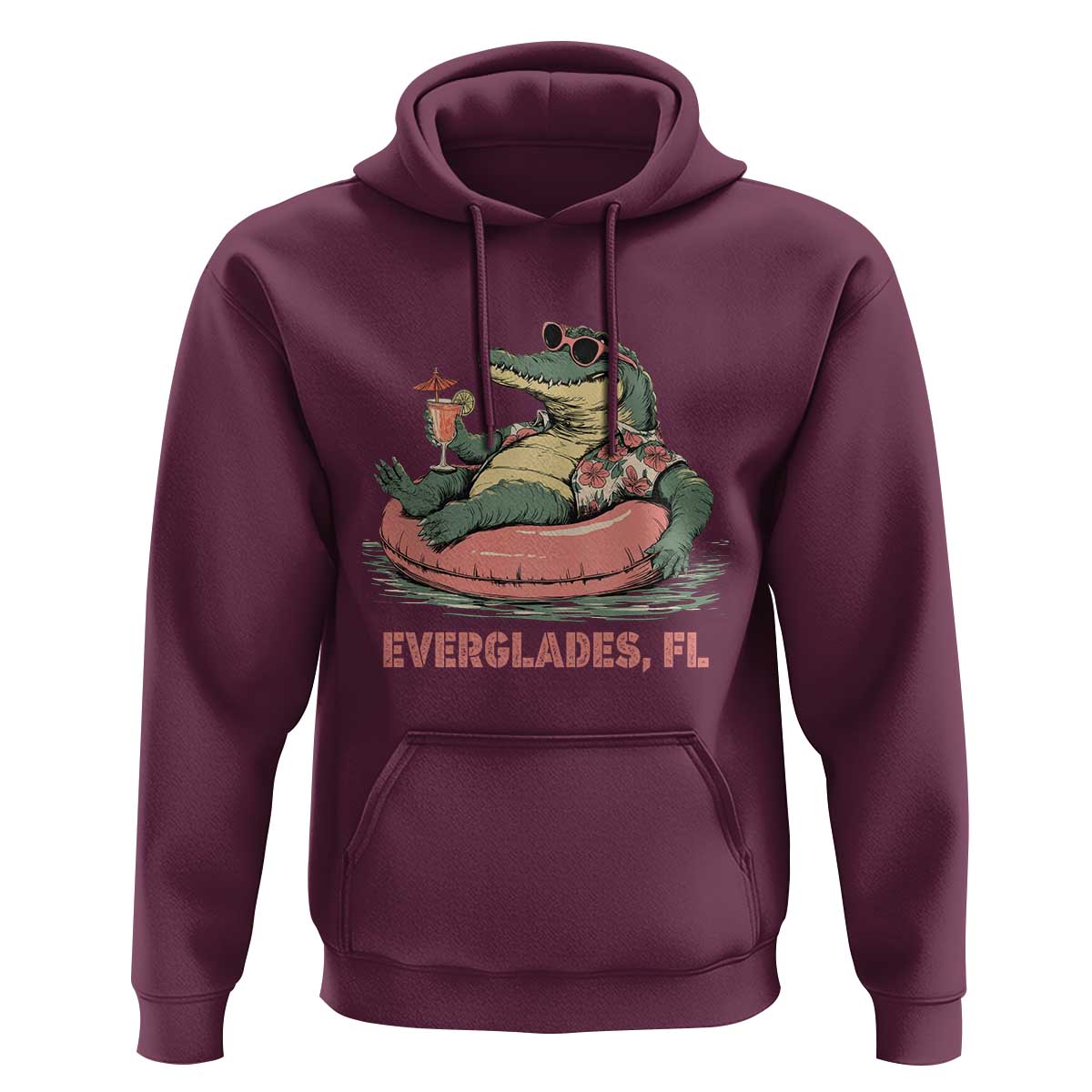 Funny Tropical Alligator Hoodie Everglades Florida FL Summer Vibe - Wonder Print Shop