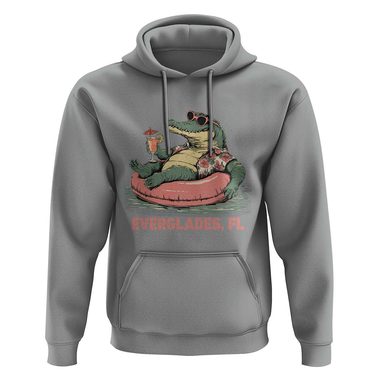 Funny Tropical Alligator Hoodie Everglades Florida FL Summer Vibe - Wonder Print Shop