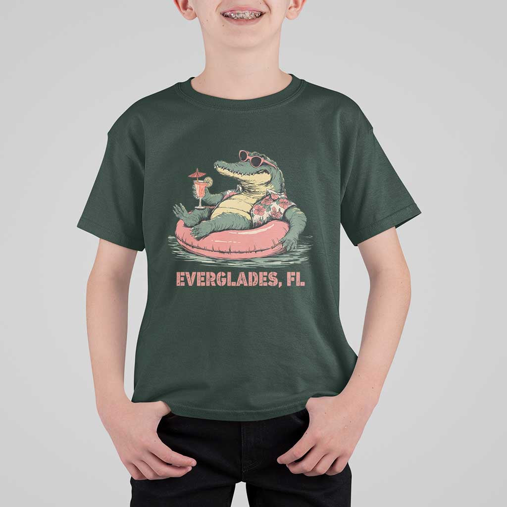 Funny Tropical Alligator T Shirt For Kid Everglades Florida FL Summer Vibe - Wonder Print Shop