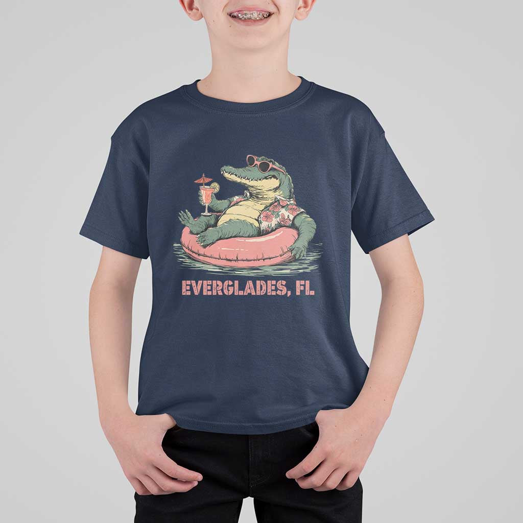 Funny Tropical Alligator T Shirt For Kid Everglades Florida FL Summer Vibe - Wonder Print Shop
