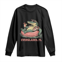 Funny Tropical Alligator Long Sleeve Shirt Everglades Florida FL Summer Vibe - Wonder Print Shop