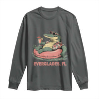 Funny Tropical Alligator Long Sleeve Shirt Everglades Florida FL Summer Vibe - Wonder Print Shop