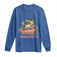 Funny Tropical Alligator Long Sleeve Shirt Everglades Florida FL Summer Vibe - Wonder Print Shop