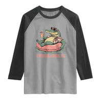 Funny Tropical Alligator Raglan Shirt Everglades Florida FL Summer Vibe - Wonder Print Shop