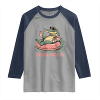 Funny Tropical Alligator Raglan Shirt Everglades Florida FL Summer Vibe - Wonder Print Shop