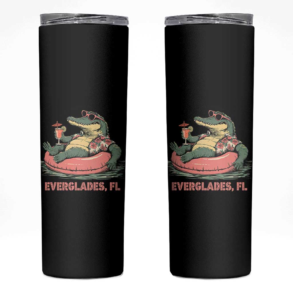 Funny Tropical Alligator Skinny Tumbler Everglades Florida FL Summer Vibe - Wonder Print Shop