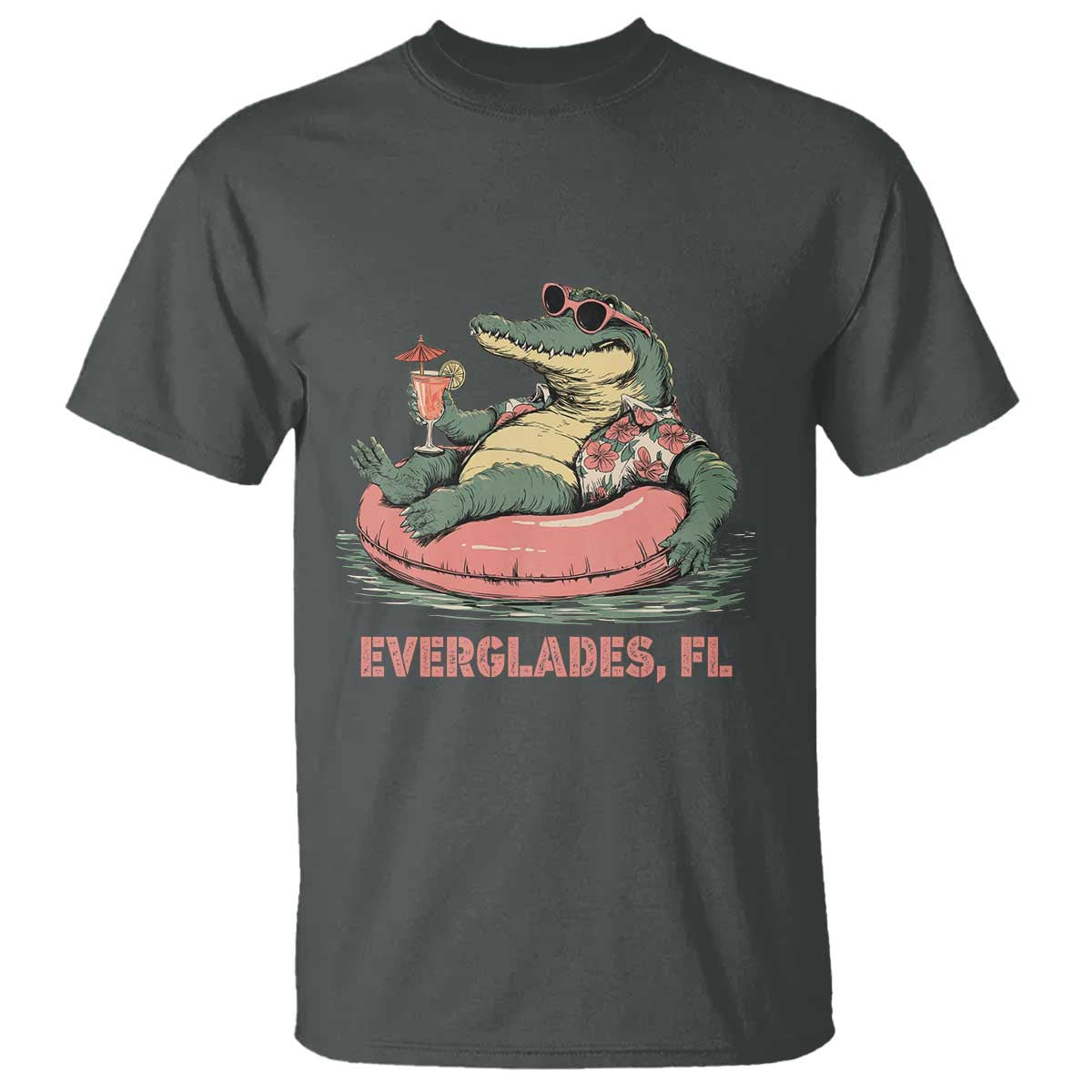 Funny Tropical Alligator T Shirt Everglades Florida FL Summer Vibe - Wonder Print Shop