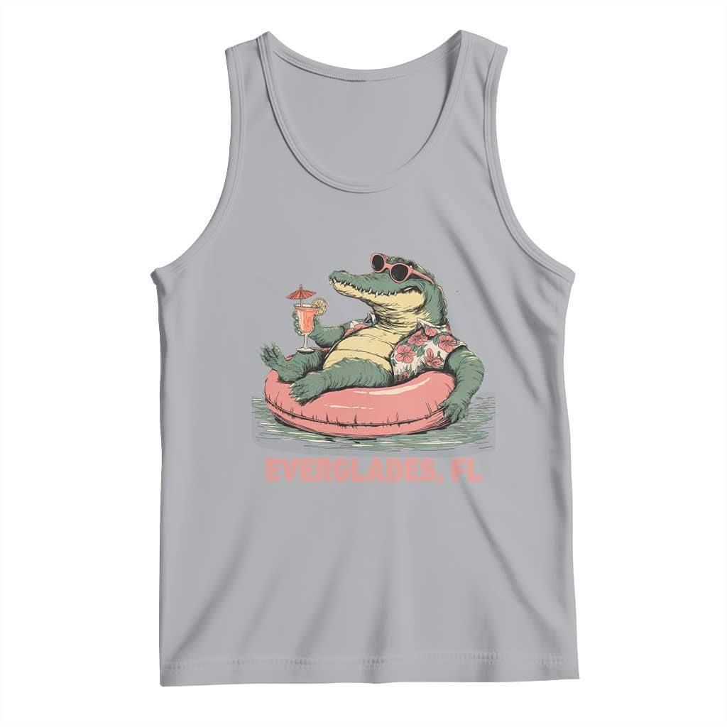 Funny Tropical Alligator Tank Top Everglades Florida FL Summer Vibe - Wonder Print Shop