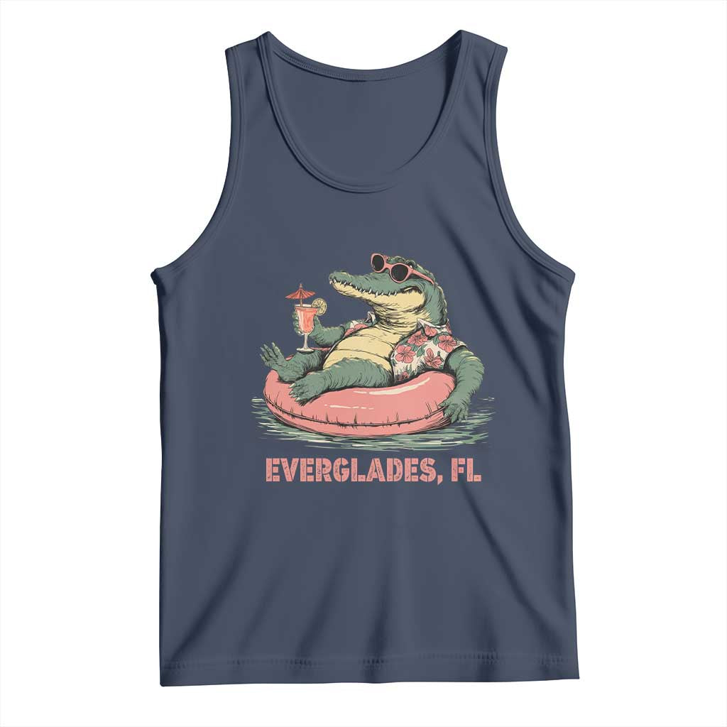 Funny Tropical Alligator Tank Top Everglades Florida FL Summer Vibe - Wonder Print Shop