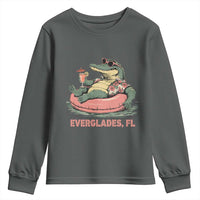 Funny Tropical Alligator Youth Sweatshirt Everglades Florida FL Summer Vibe - Wonder Print Shop