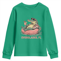 Funny Tropical Alligator Youth Sweatshirt Everglades Florida FL Summer Vibe - Wonder Print Shop