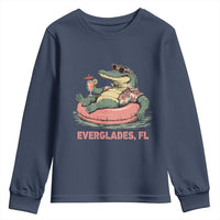 Funny Tropical Alligator Youth Sweatshirt Everglades Florida FL Summer Vibe - Wonder Print Shop