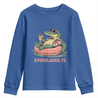 Funny Tropical Alligator Youth Sweatshirt Everglades Florida FL Summer Vibe - Wonder Print Shop