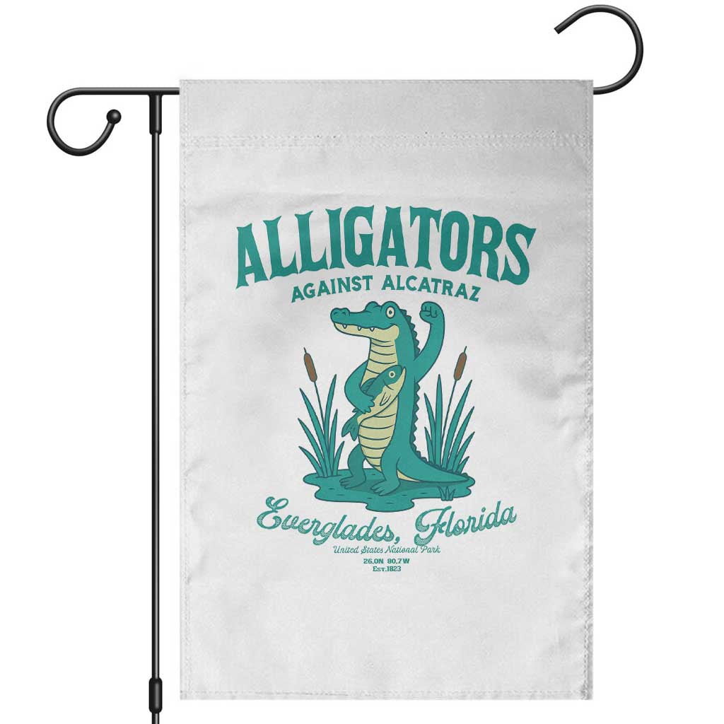 Alligators Against Alcatraz Garden Flag Everglades Florida for Human Rights - Wonder Print Shop