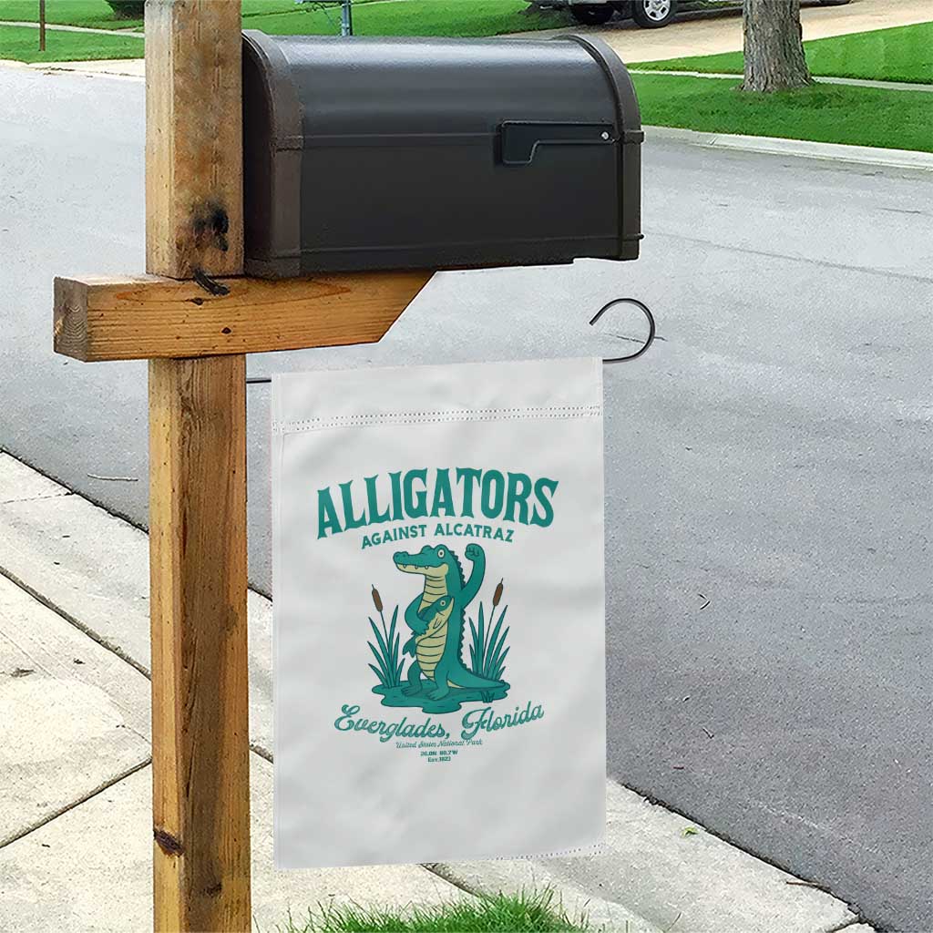 Alligators Against Alcatraz Garden Flag Everglades Florida for Human Rights - Wonder Print Shop