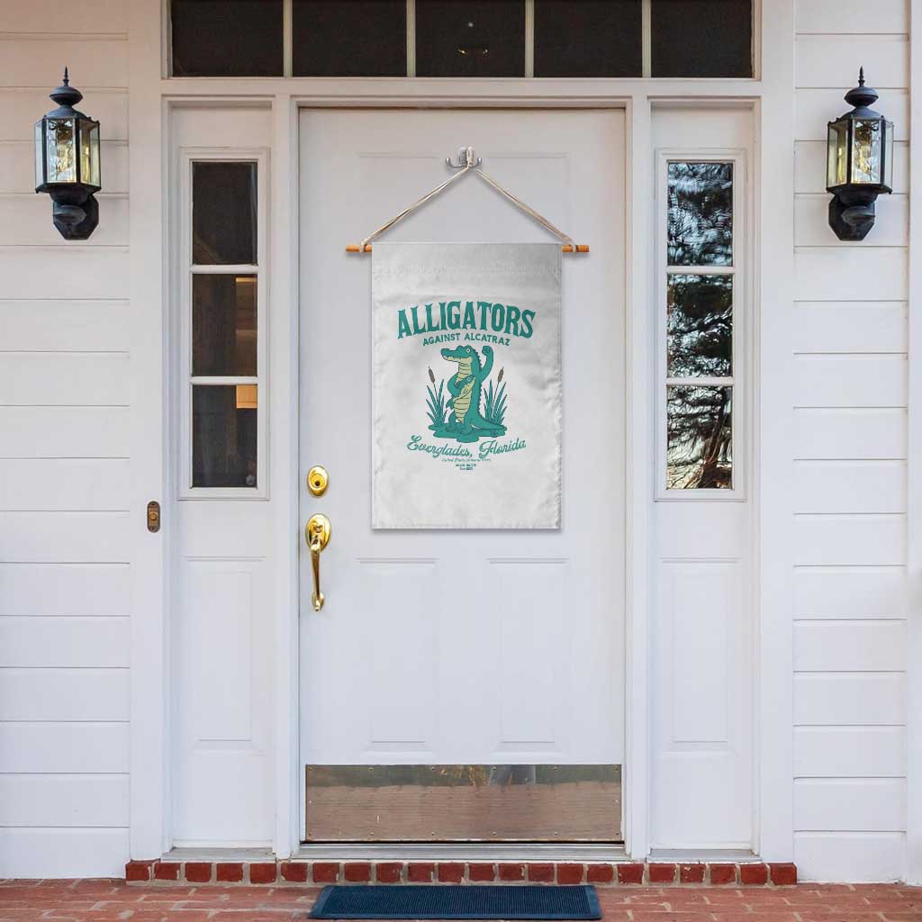 Alligators Against Alcatraz Garden Flag Everglades Florida for Human Rights - Wonder Print Shop