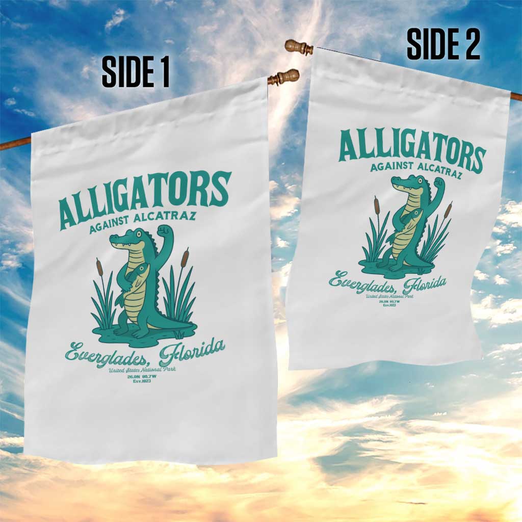 Alligators Against Alcatraz Garden Flag Everglades Florida for Human Rights - Wonder Print Shop