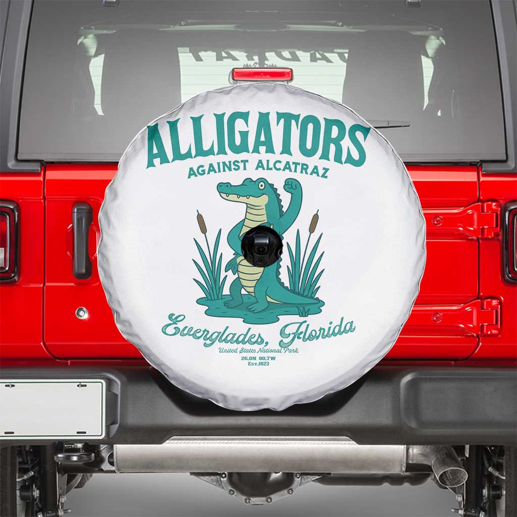 Alligators Against Alcatraz Spare Tire Cover Everglades Florida for Human Rights - Wonder Print Shop