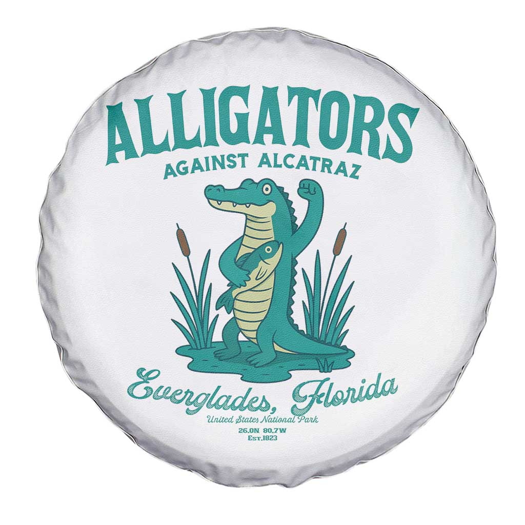 Alligators Against Alcatraz Spare Tire Cover Everglades Florida for Human Rights - Wonder Print Shop