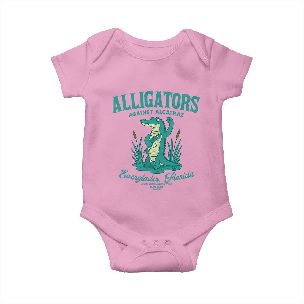 Alligators Against Alcatraz Baby Onesie Everglades Florida for Human Rights - Wonder Print Shop