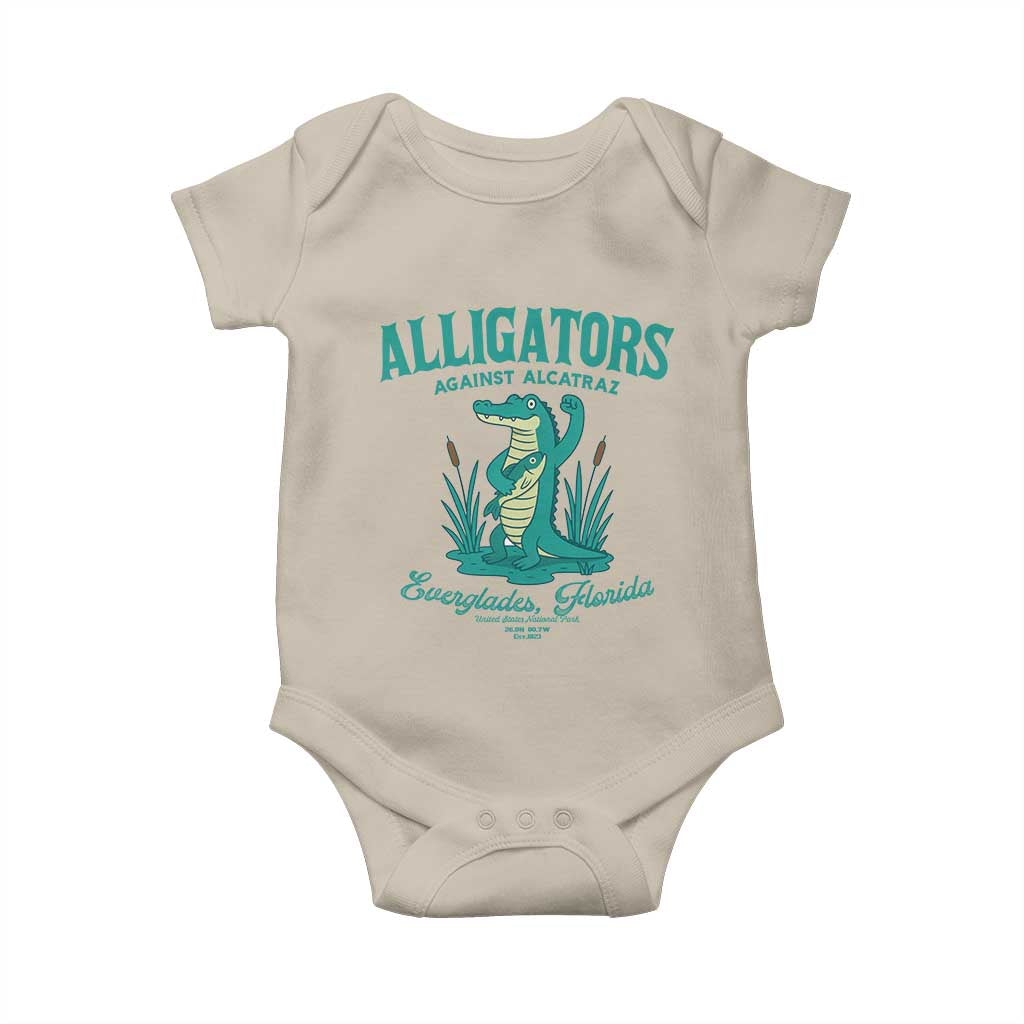 Alligators Against Alcatraz Baby Onesie Everglades Florida for Human Rights - Wonder Print Shop