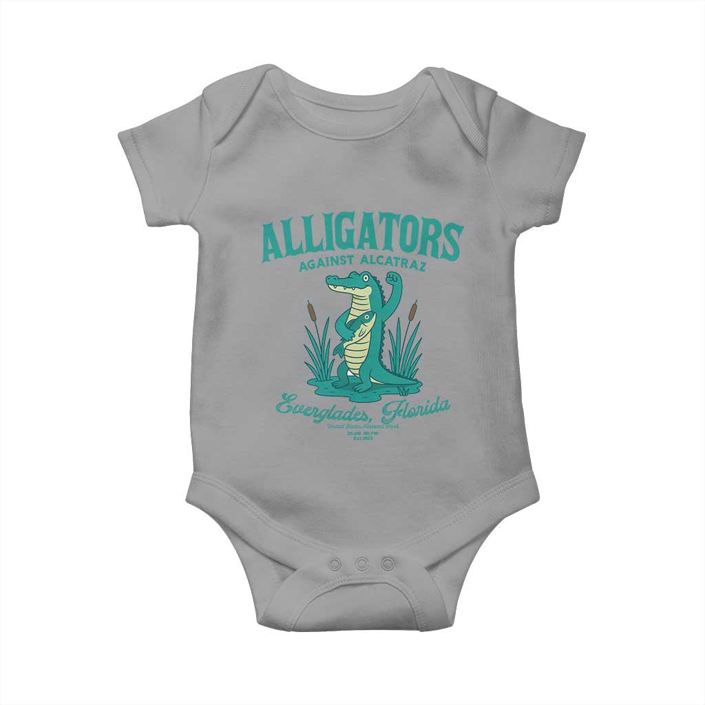 Alligators Against Alcatraz Baby Onesie Everglades Florida for Human Rights - Wonder Print Shop