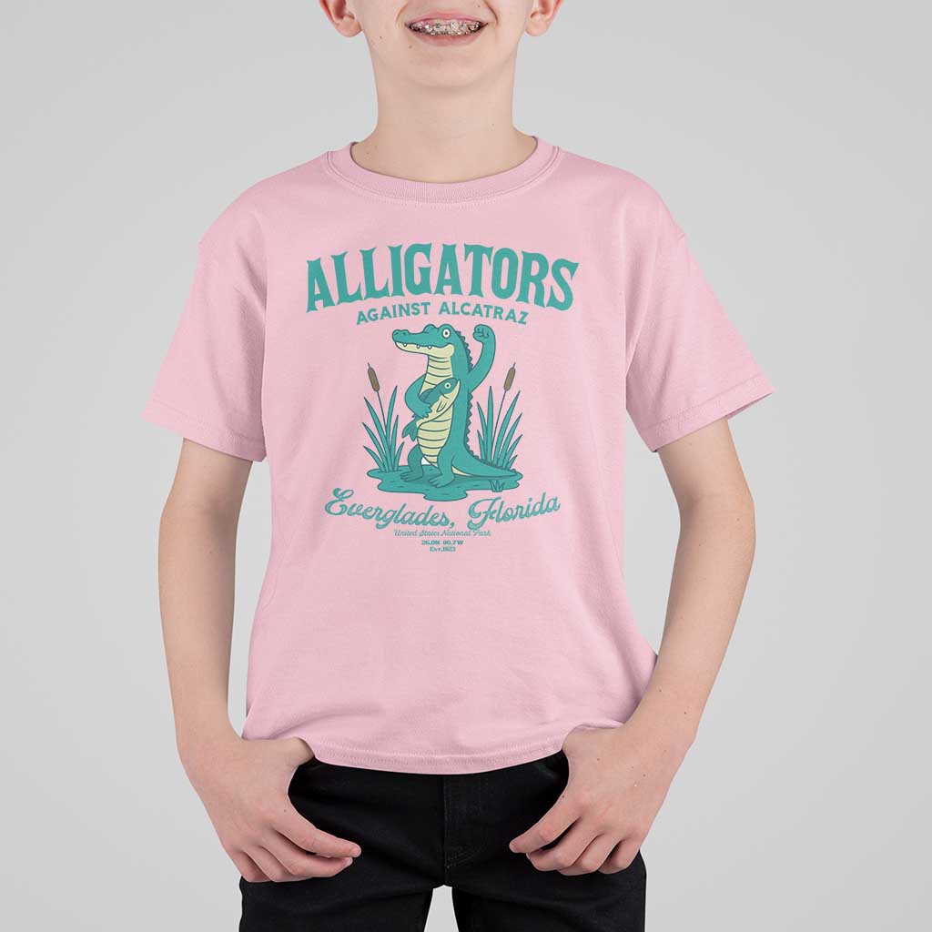 Alligators Against Alcatraz T Shirt For Kid Everglades Florida for Human Rights - Wonder Print Shop