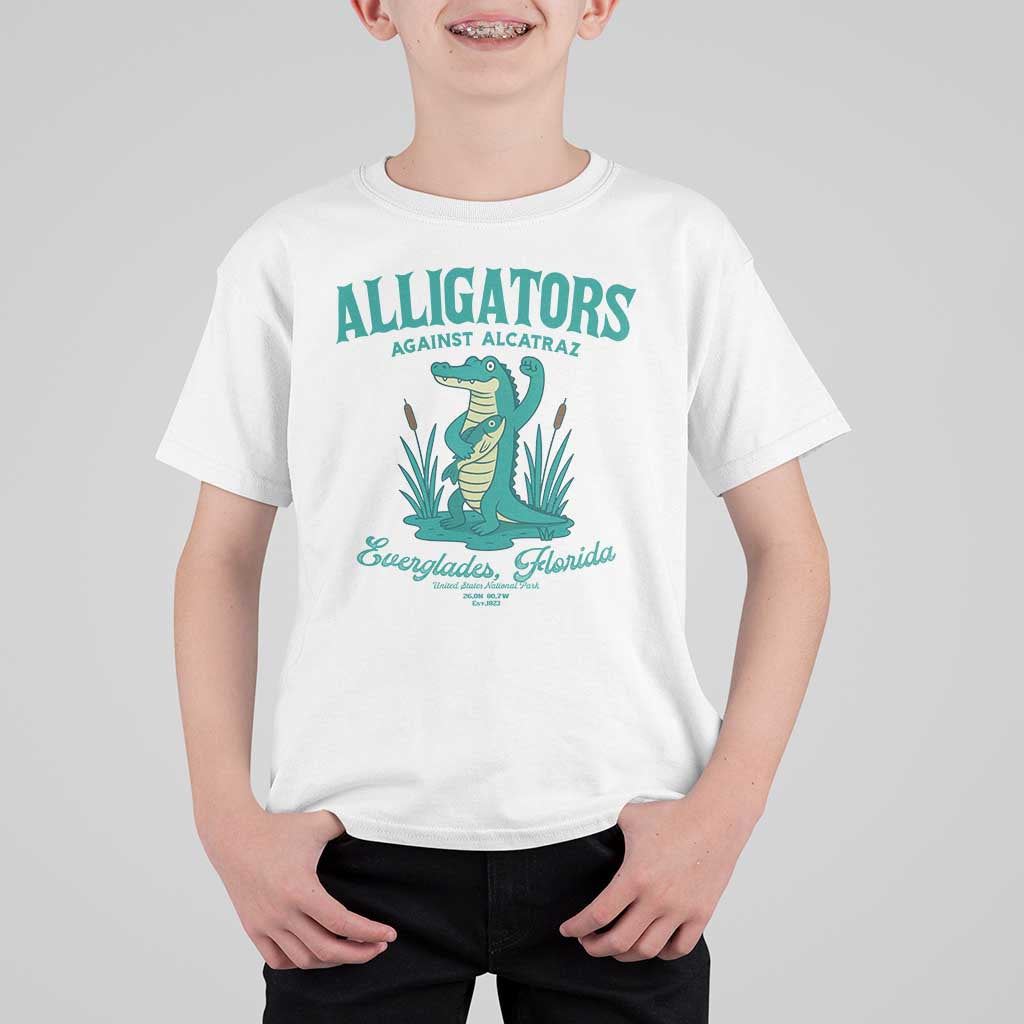 Alligators Against Alcatraz T Shirt For Kid Everglades Florida for Human Rights - Wonder Print Shop
