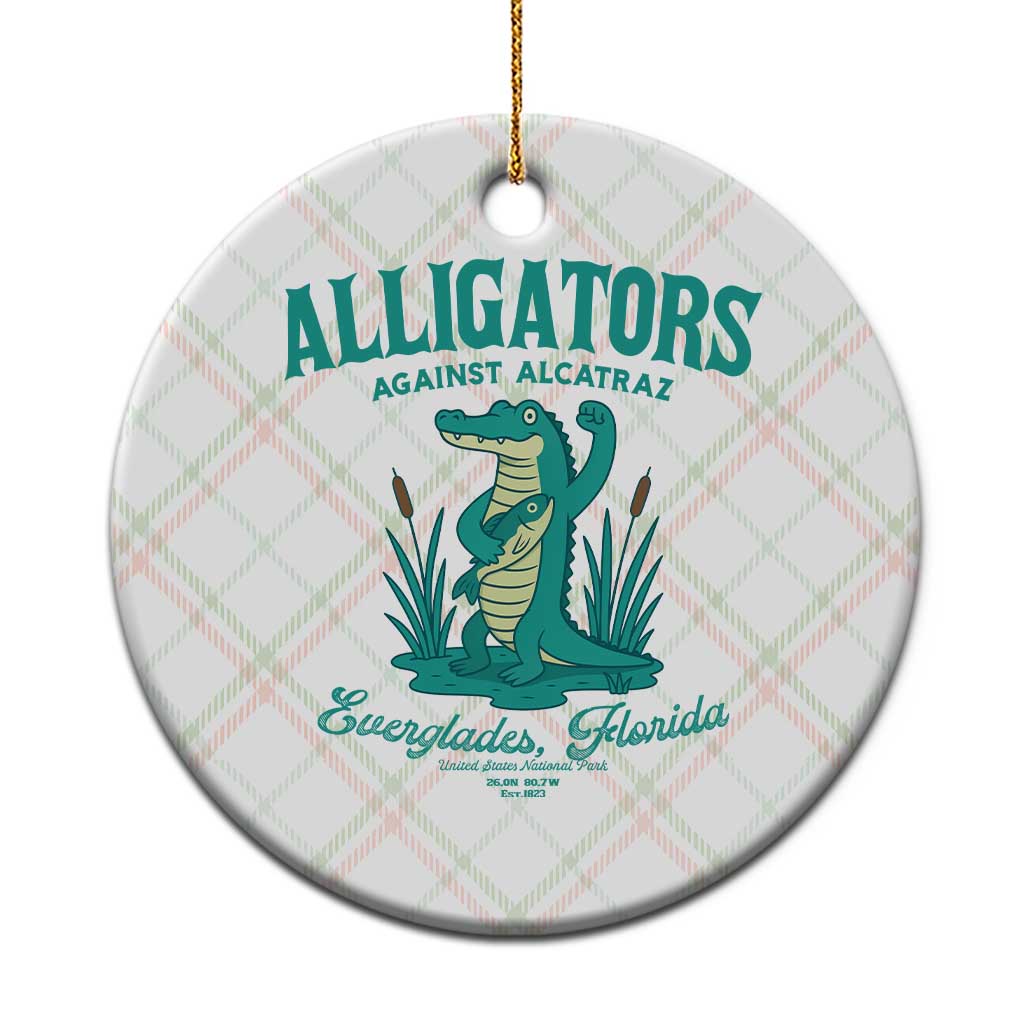 Alligators Against Alcatraz Ceramic Ornament Everglades Florida for Human Rights - Wonder Print Shop