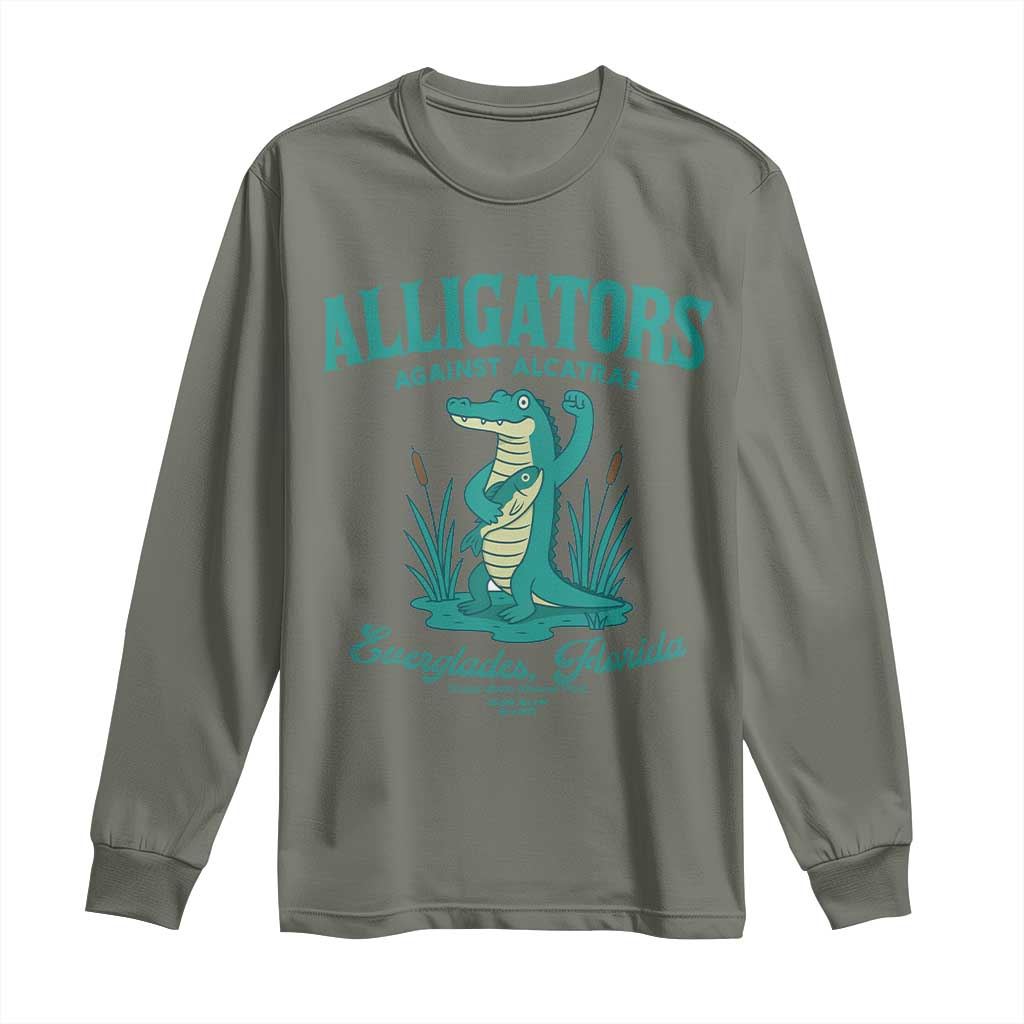 Alligators Against Alcatraz Long Sleeve Shirt Everglades Florida for Human Rights - Wonder Print Shop