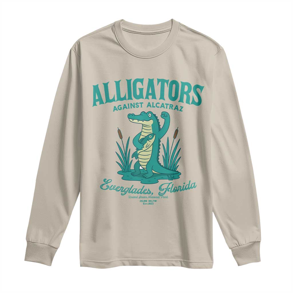 Alligators Against Alcatraz Long Sleeve Shirt Everglades Florida for Human Rights - Wonder Print Shop