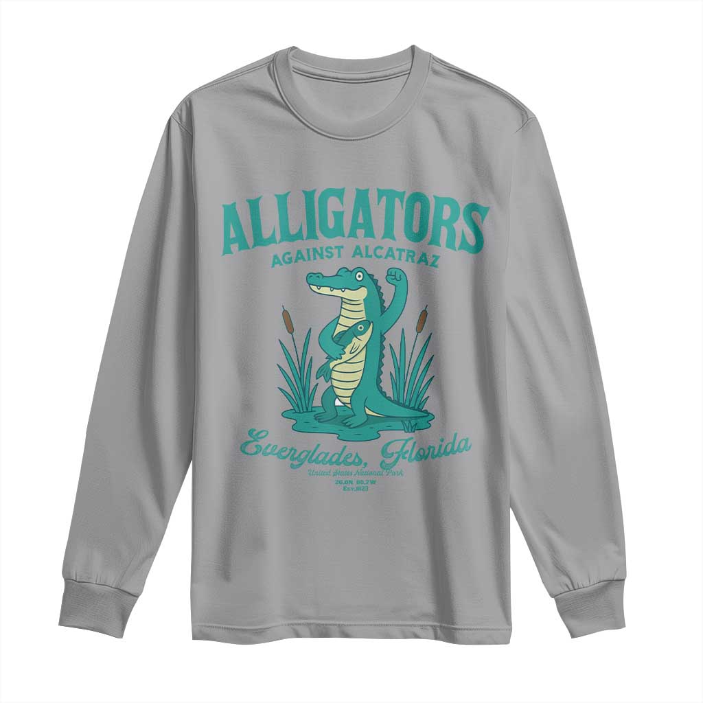 Alligators Against Alcatraz Long Sleeve Shirt Everglades Florida for Human Rights - Wonder Print Shop