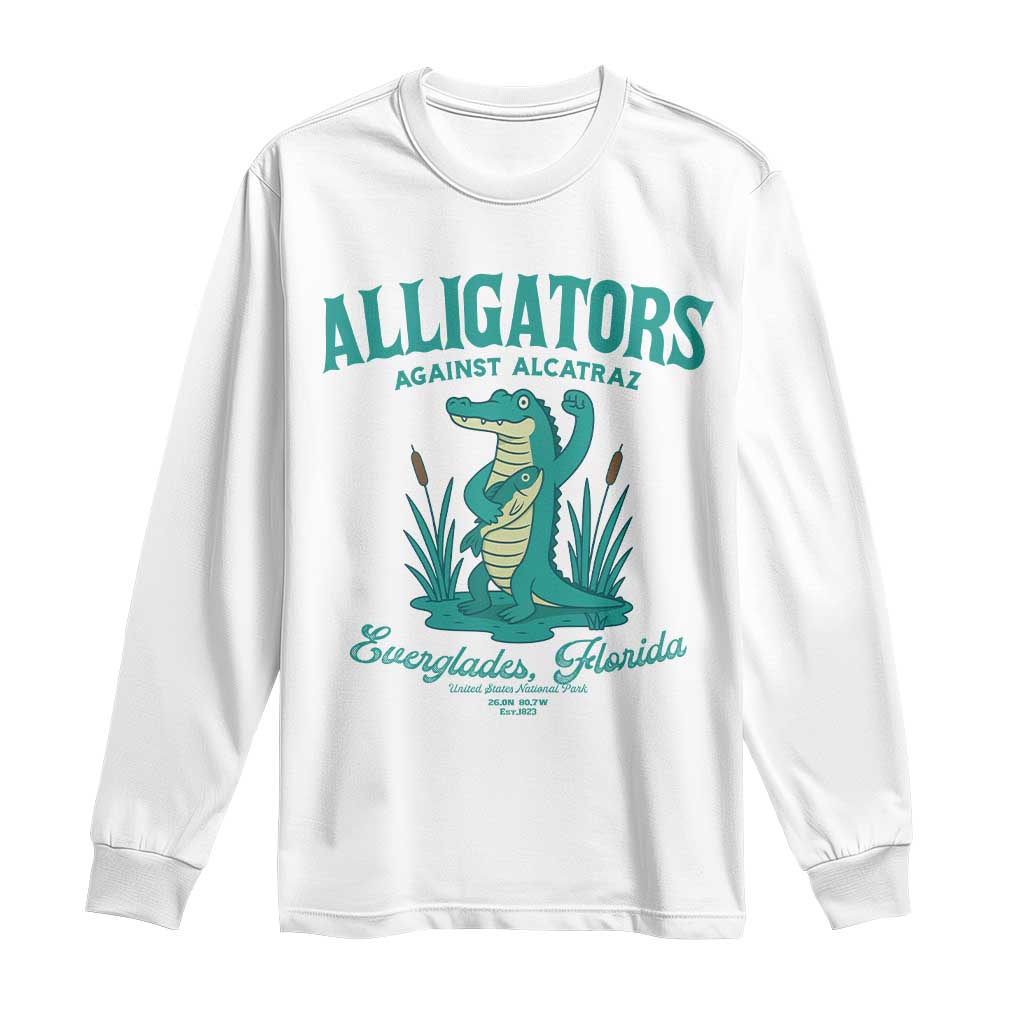 Alligators Against Alcatraz Long Sleeve Shirt Everglades Florida for Human Rights - Wonder Print Shop