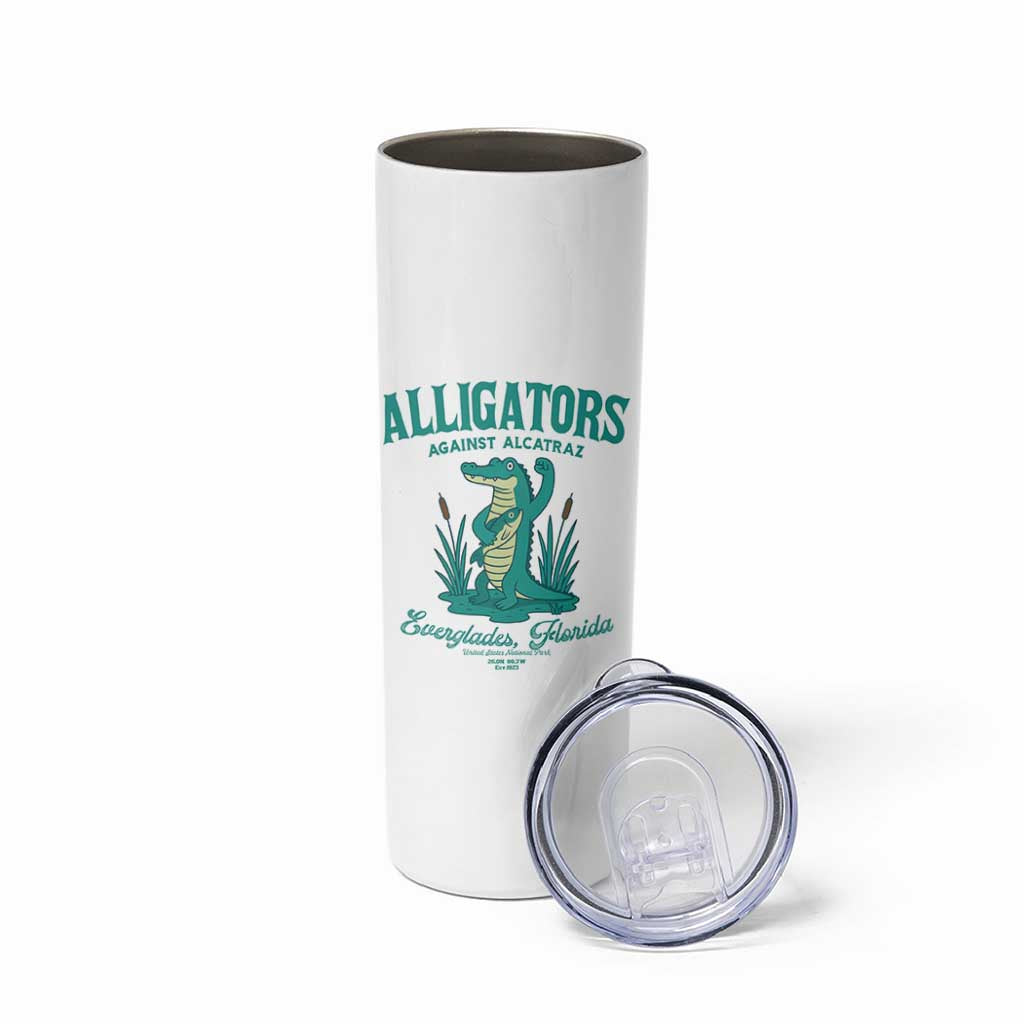 Alligators Against Alcatraz Skinny Tumbler Everglades Florida for Human Rights - Wonder Print Shop