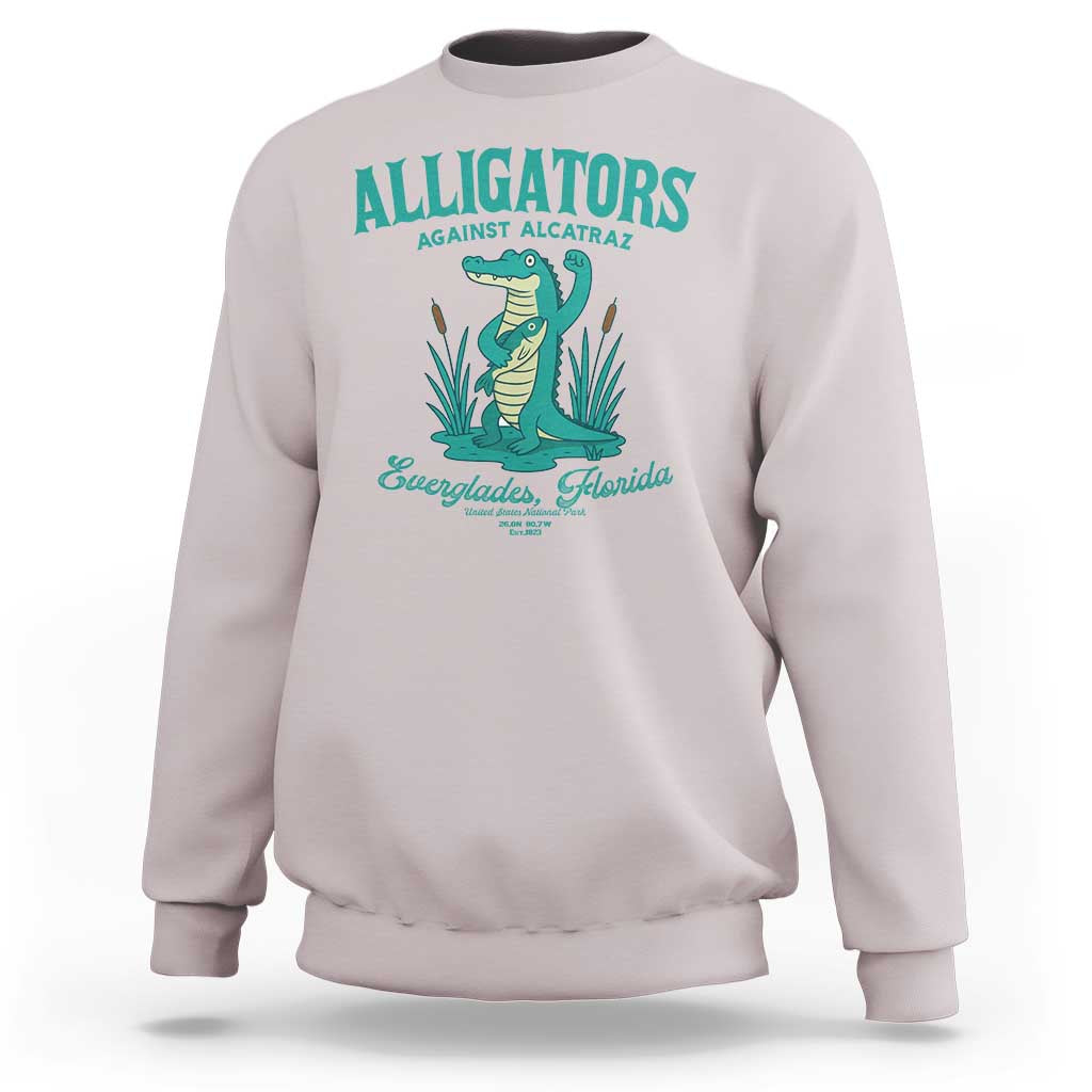 Alligators Against Alcatraz Sweatshirt Everglades Florida for Human Rights - Wonder Print Shop